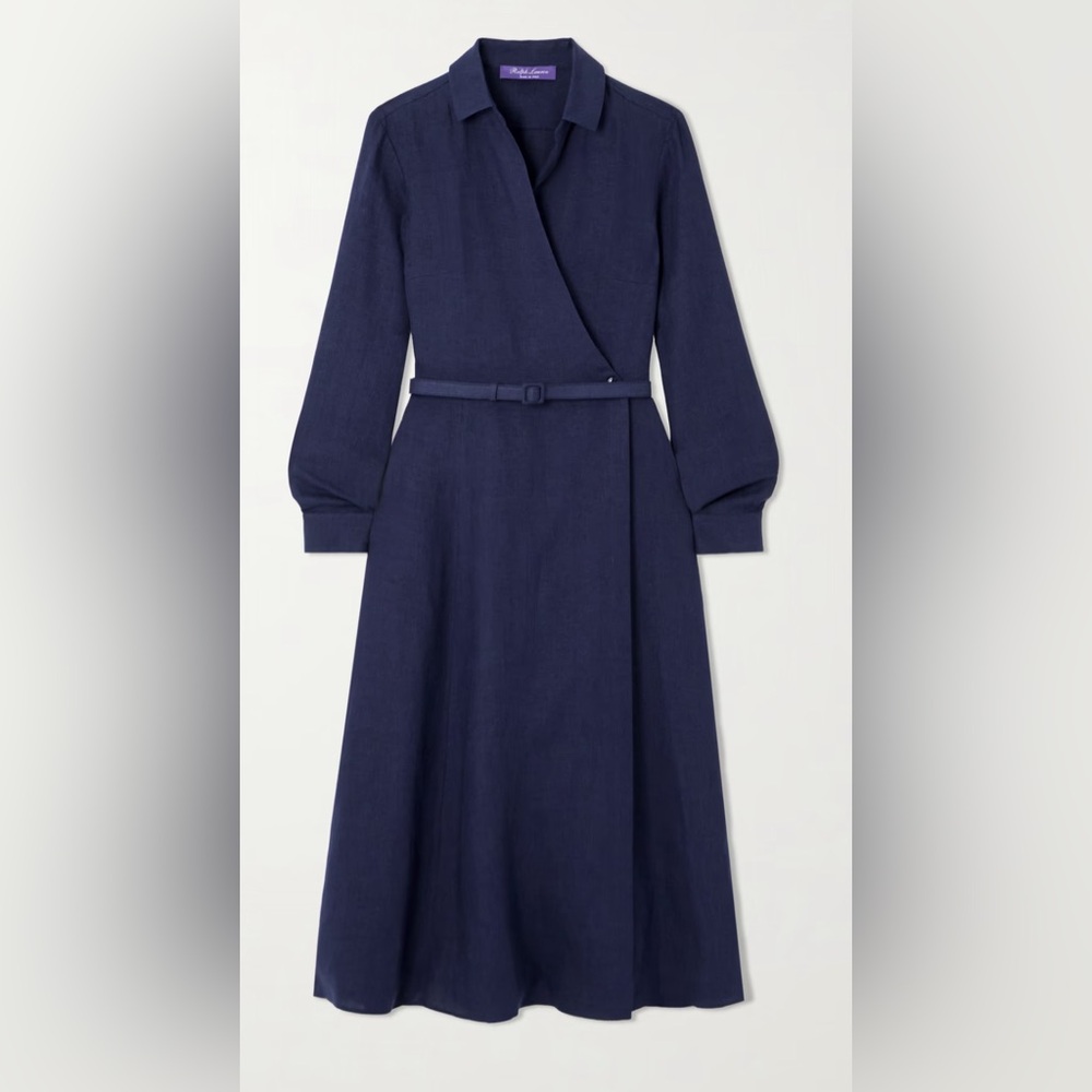 RALPH LAUREN COLLECTION
Aniyah belted linen midi wrap dress